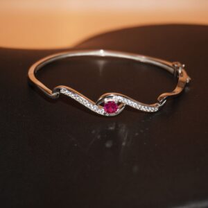 925 Silver Regal Studed Kada 121R140