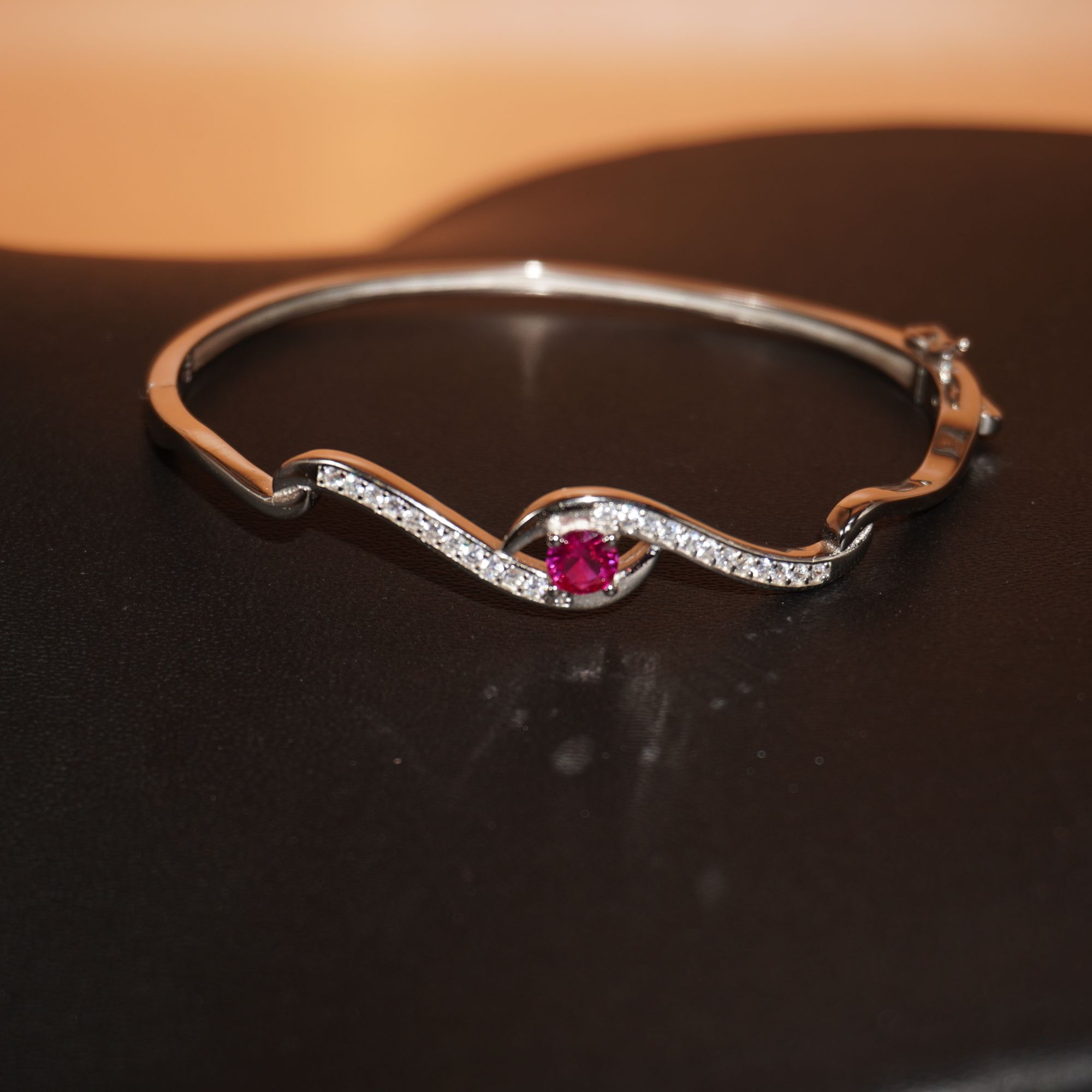 925 Silver Regal Studed Kada 121R140