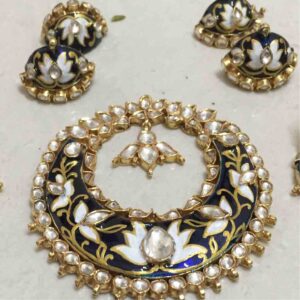Silver Bikaneri ladies Meenakari Pendent Set