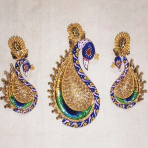 Gold Ladies Meenakari Antique Pendant Set