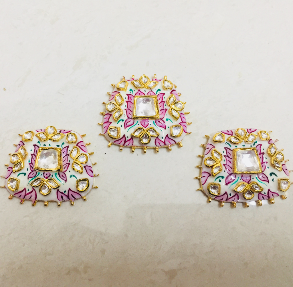 Gold Ladies Bikaneri Meenakari Necklace set