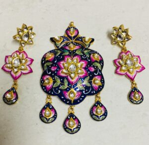 Bikaneri Meena Pendant Set