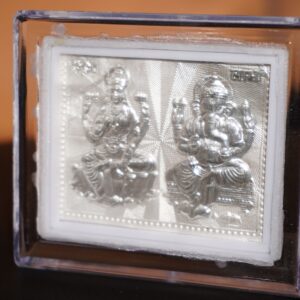 Silver Laxmiji & Ganeshji Frame