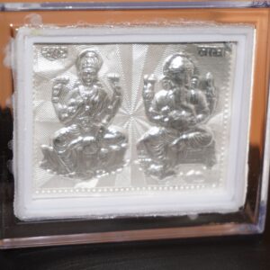 Silver Laxmiji & Ganeshji Frame