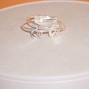 925 Silver Unique Kada With Maa Design