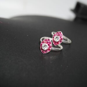 925 Silver Pink Color Pilly For Women