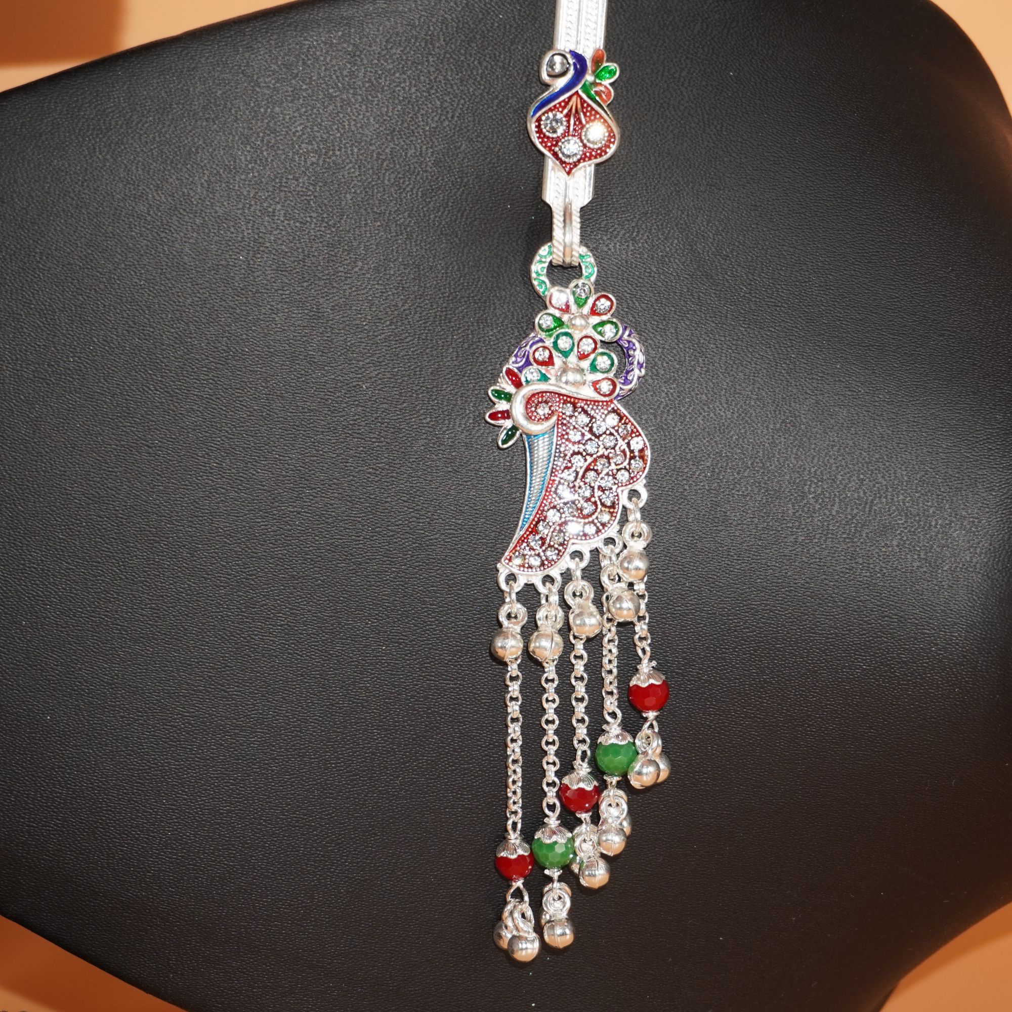 Silver Colorful Ghughri Waist Key Chain