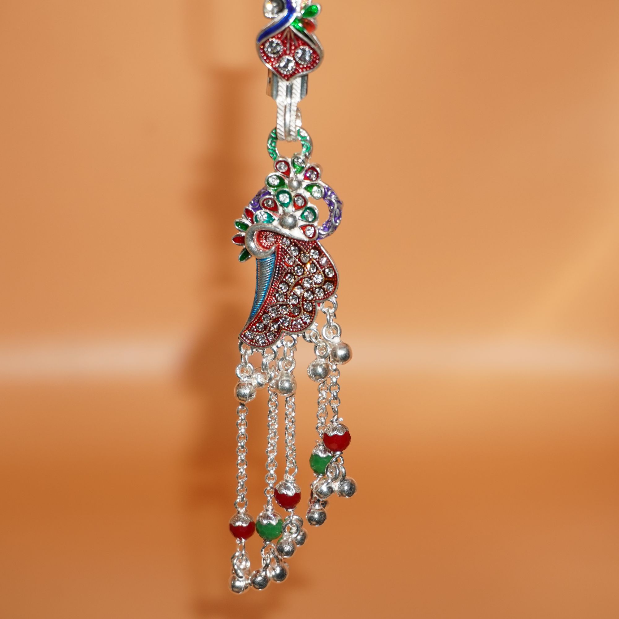 Silver Colorful Ghughri Waist Key Chain