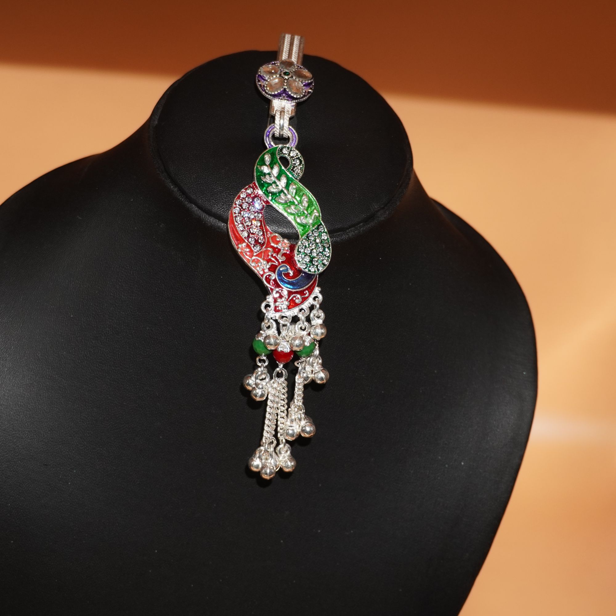 Silver Colorful Meenakari Juda