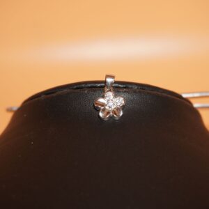 925 Silver Floral Design Diamond Pendant