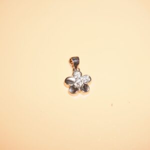 925 Silver Floral Design Diamond Pendant