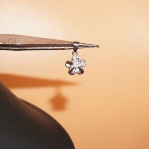 925 Silver Floral Design Diamond Pendant