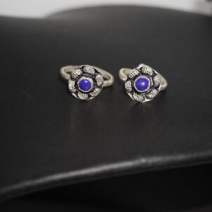 925 Silver Delicate Color Stone Toe Ring 124R243