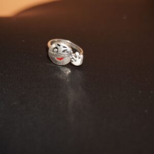 925 Silver Fancy Smily Face Ring