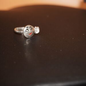 925 Silver Fancy Smily Face Ring