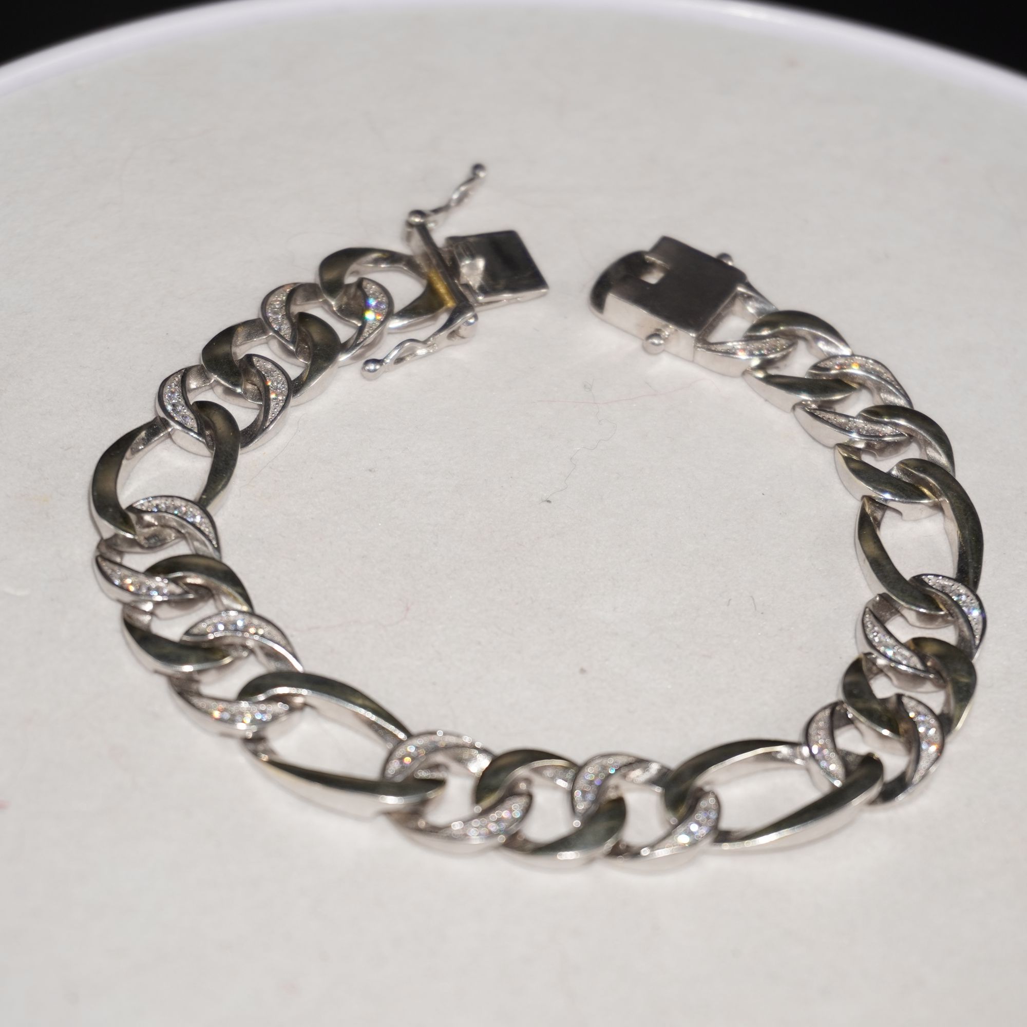 925 Silver Fancy Mens Bracelet 164R47