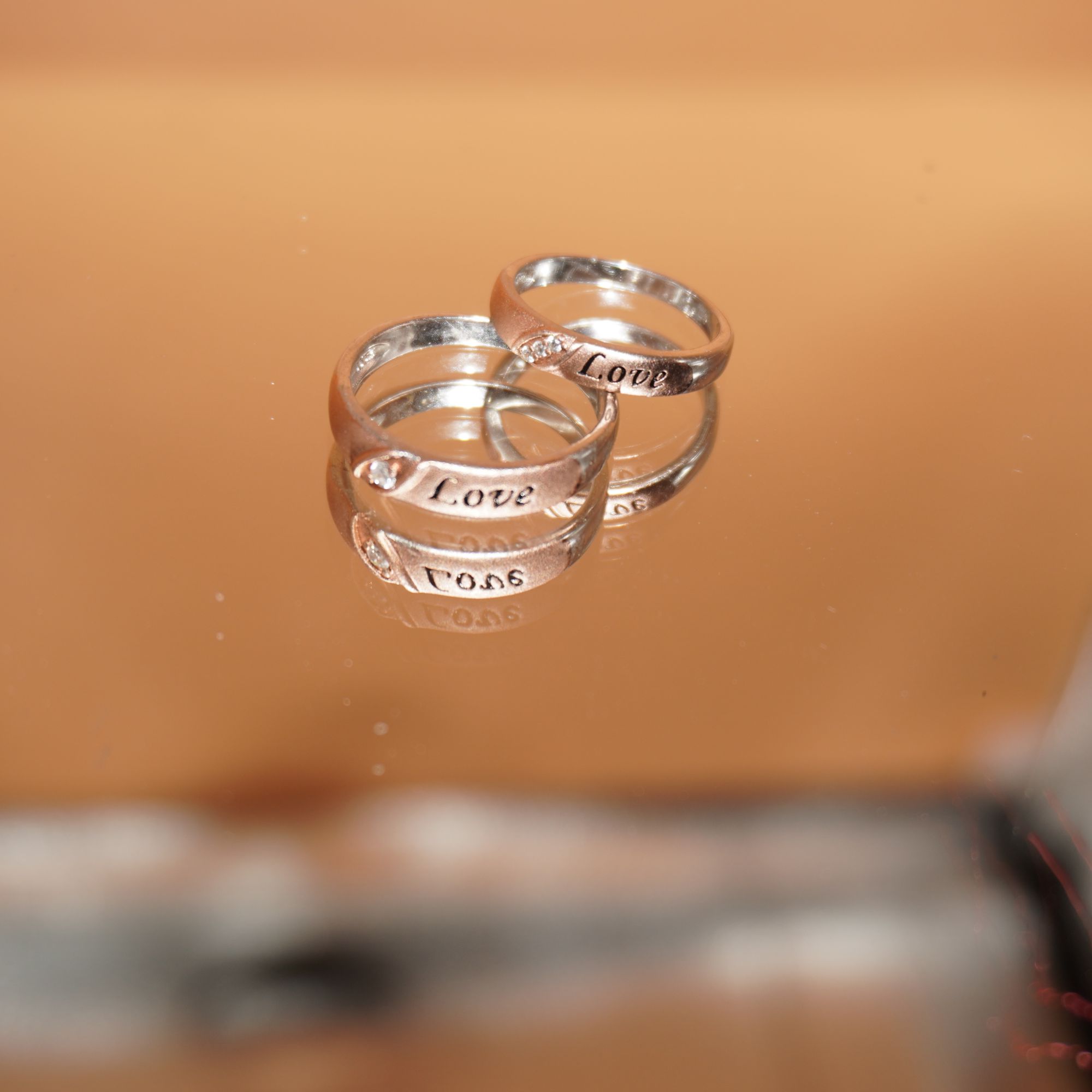 925 Silver Delicate Couple Ring 714R26