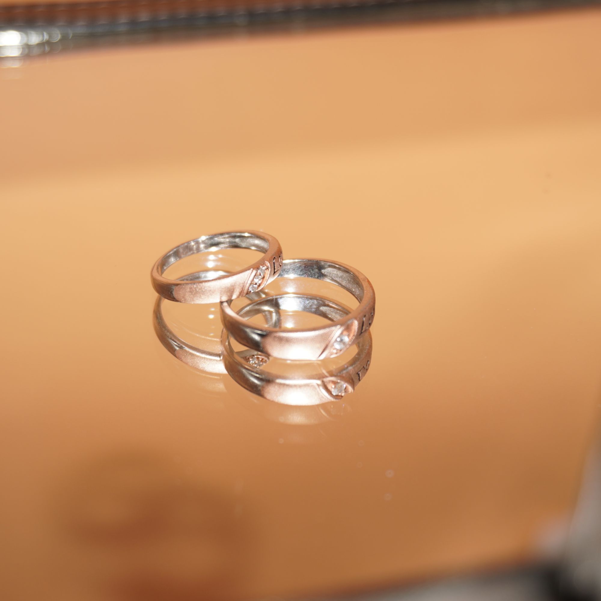 925 Silver Delicate Couple Ring 714R26
