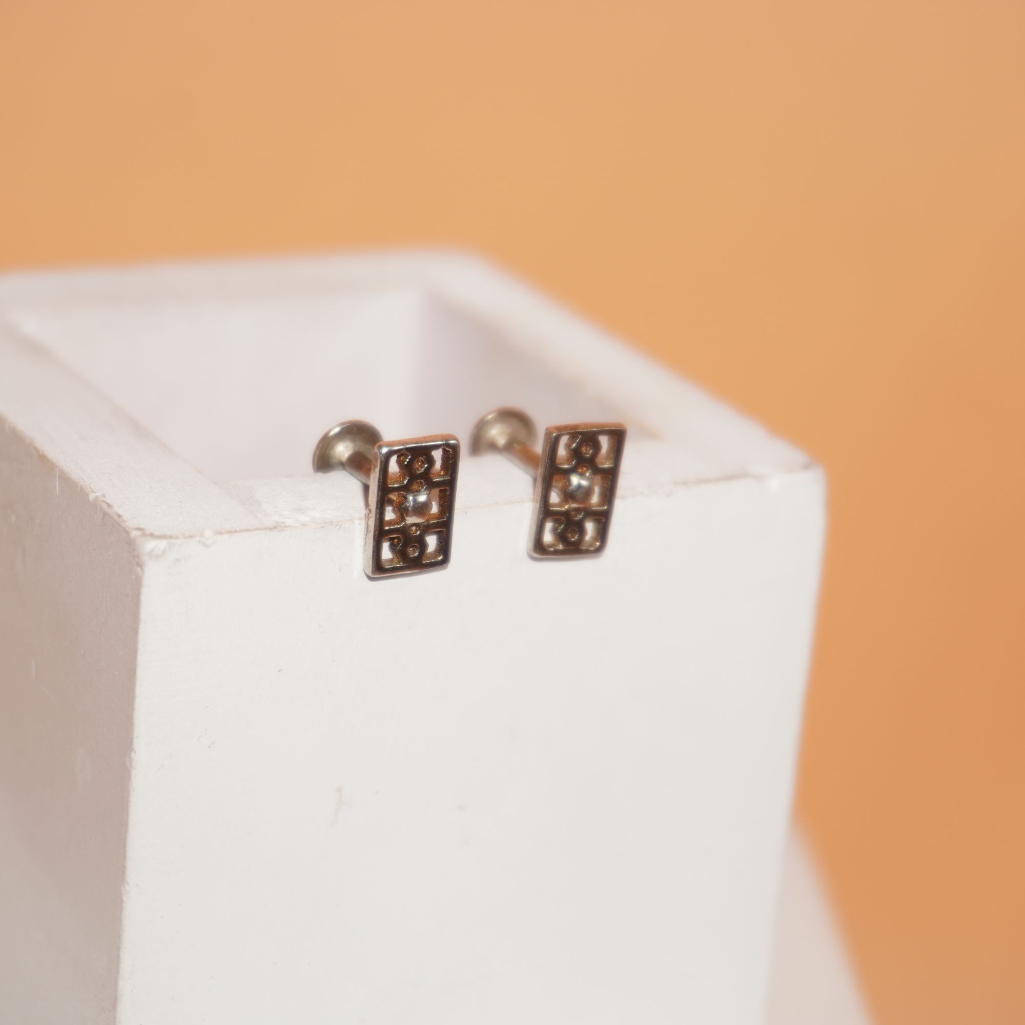 925 Silver Unique Square Design Earring 199R299