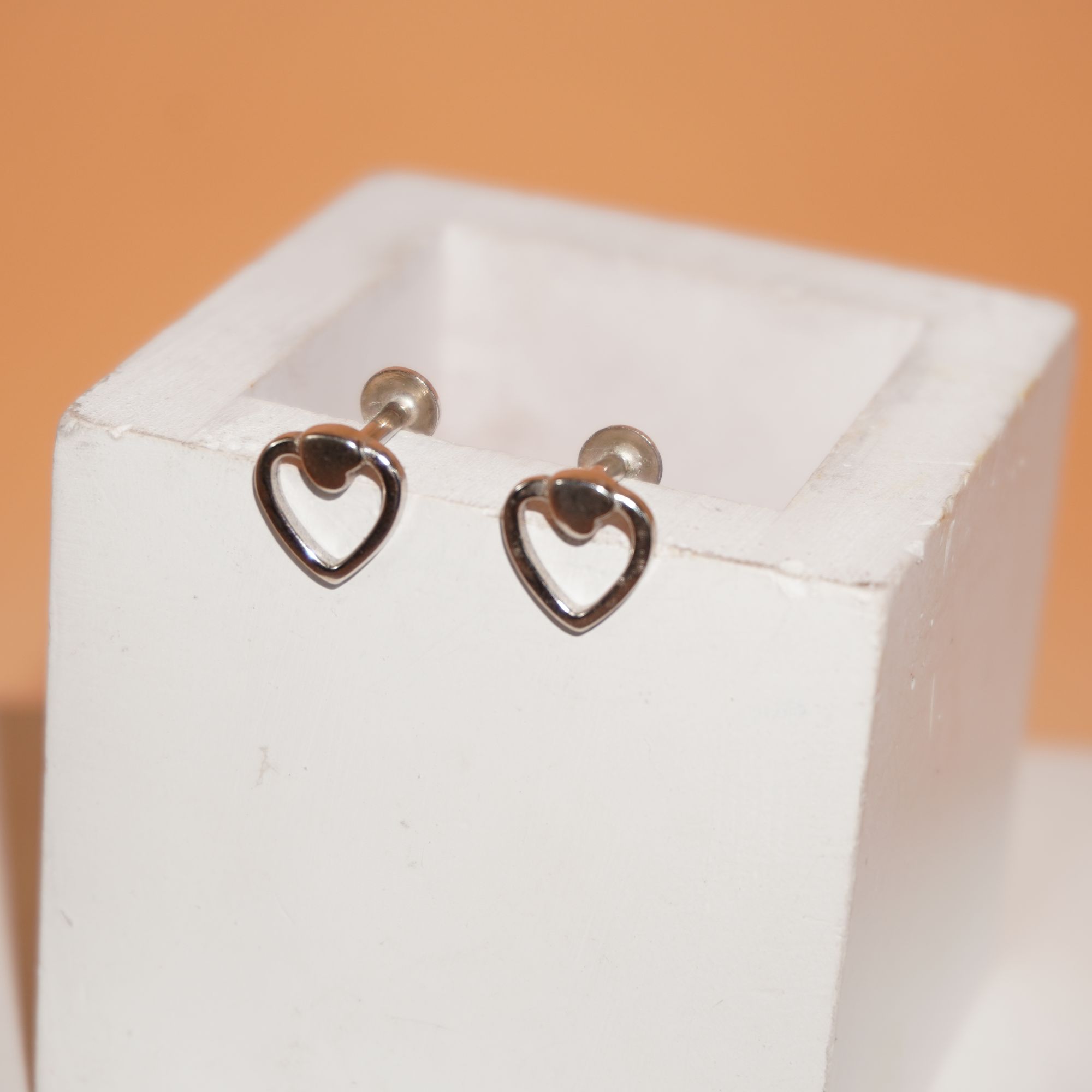 925 Silver Classic Heart Design Earring 199R306