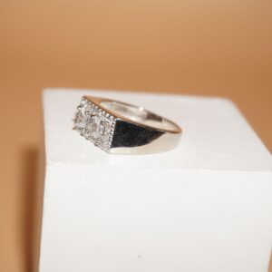 925 Silver Modern Engagement Ring 711R56