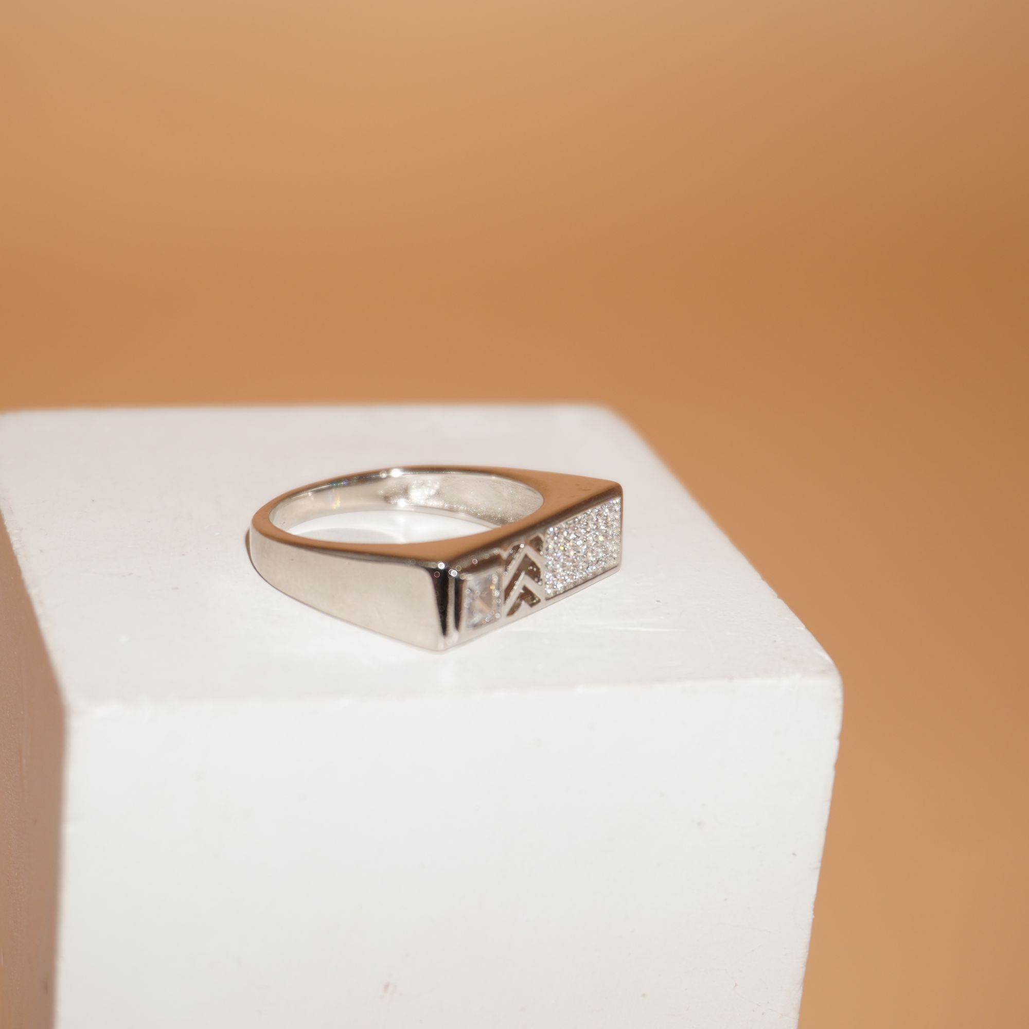 925 Silver Lightweight Diamond Ring 711R55