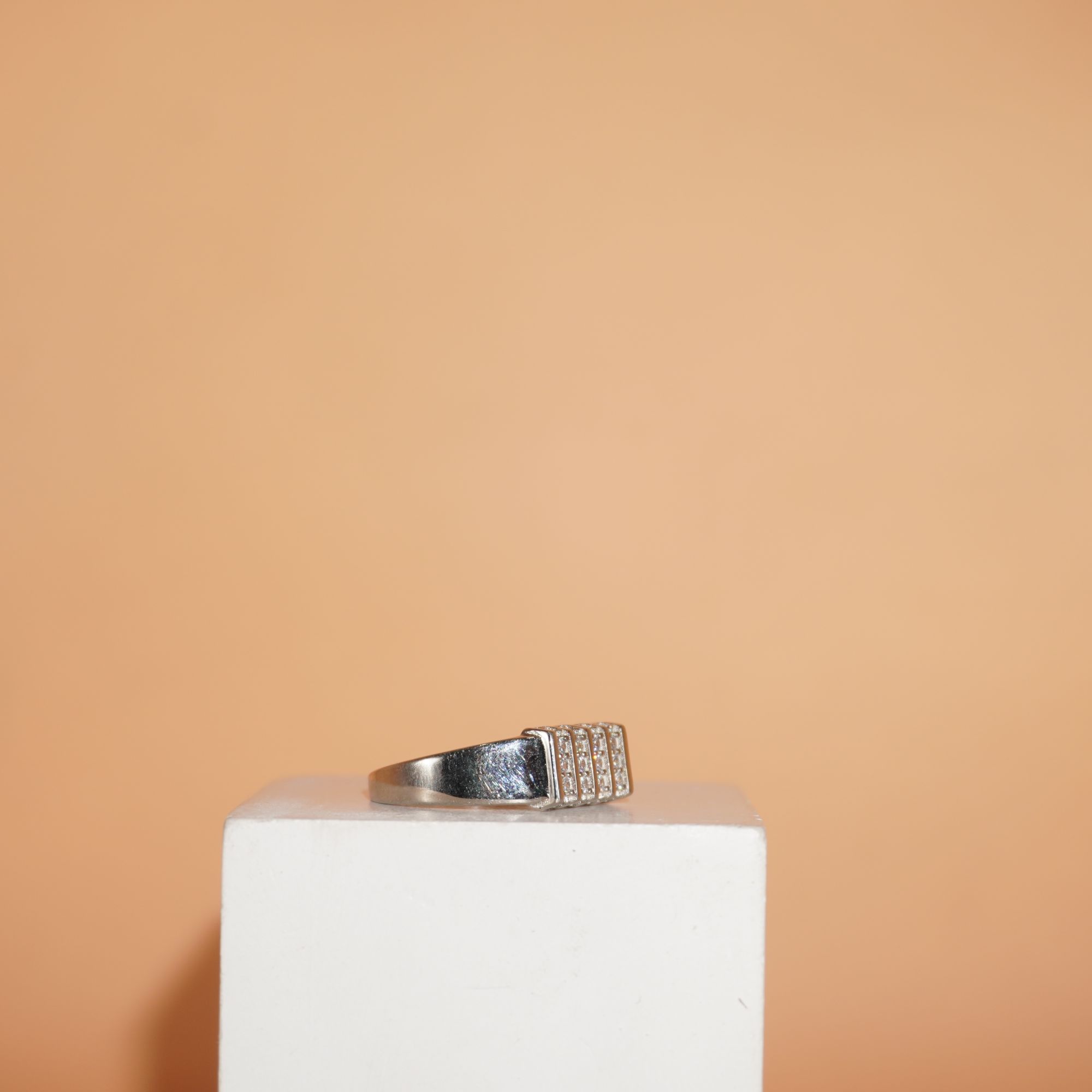 925 Silver Grand Studed Ring 719R37