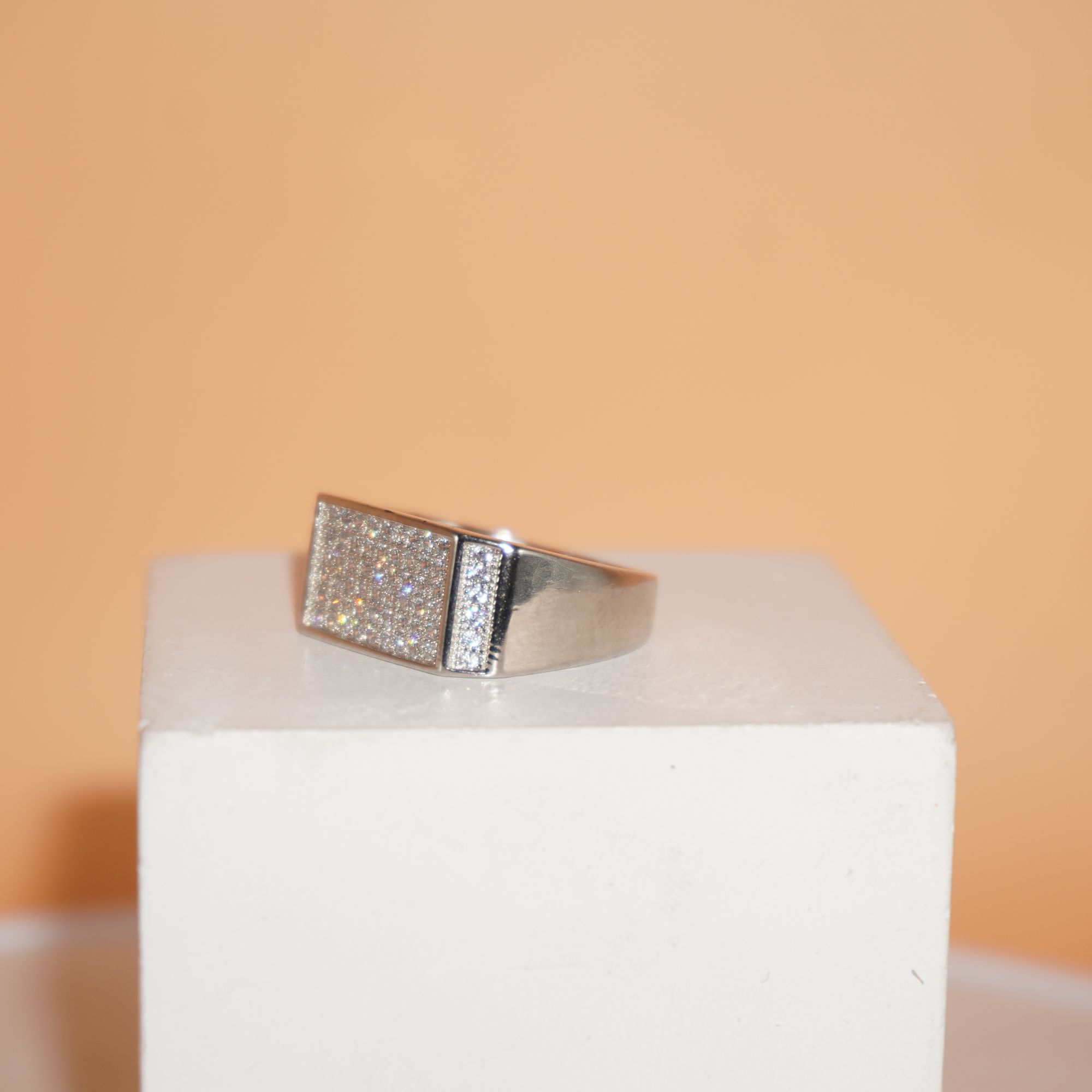 925 Silver Fancy Studed Ring 711R53