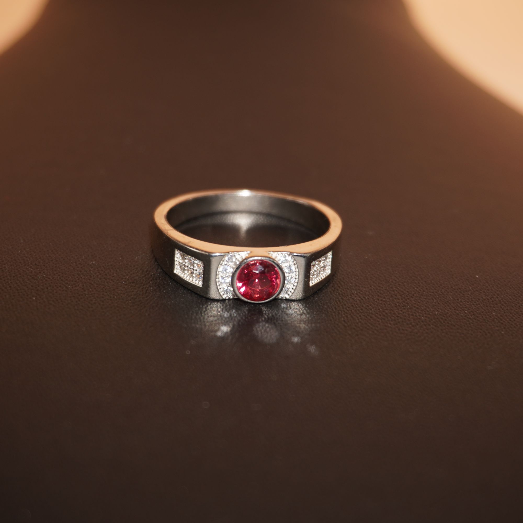 925 Silver Classic Color Stone Ring 720R49