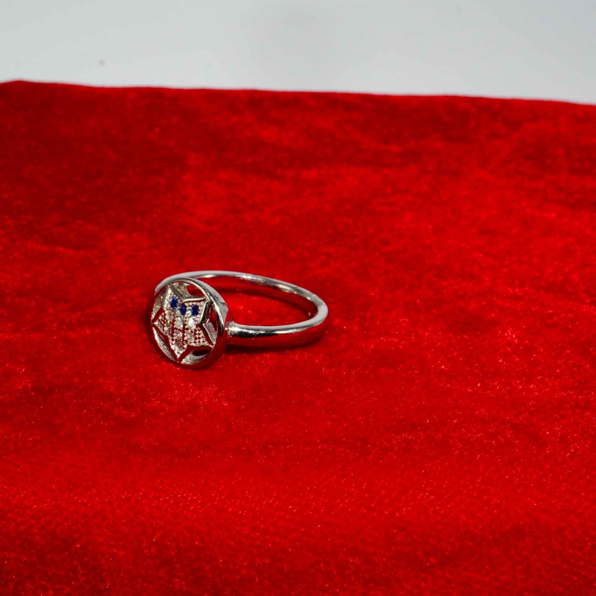 925 Silver Fancy AD Diamond Ring 870R19 - Image 2