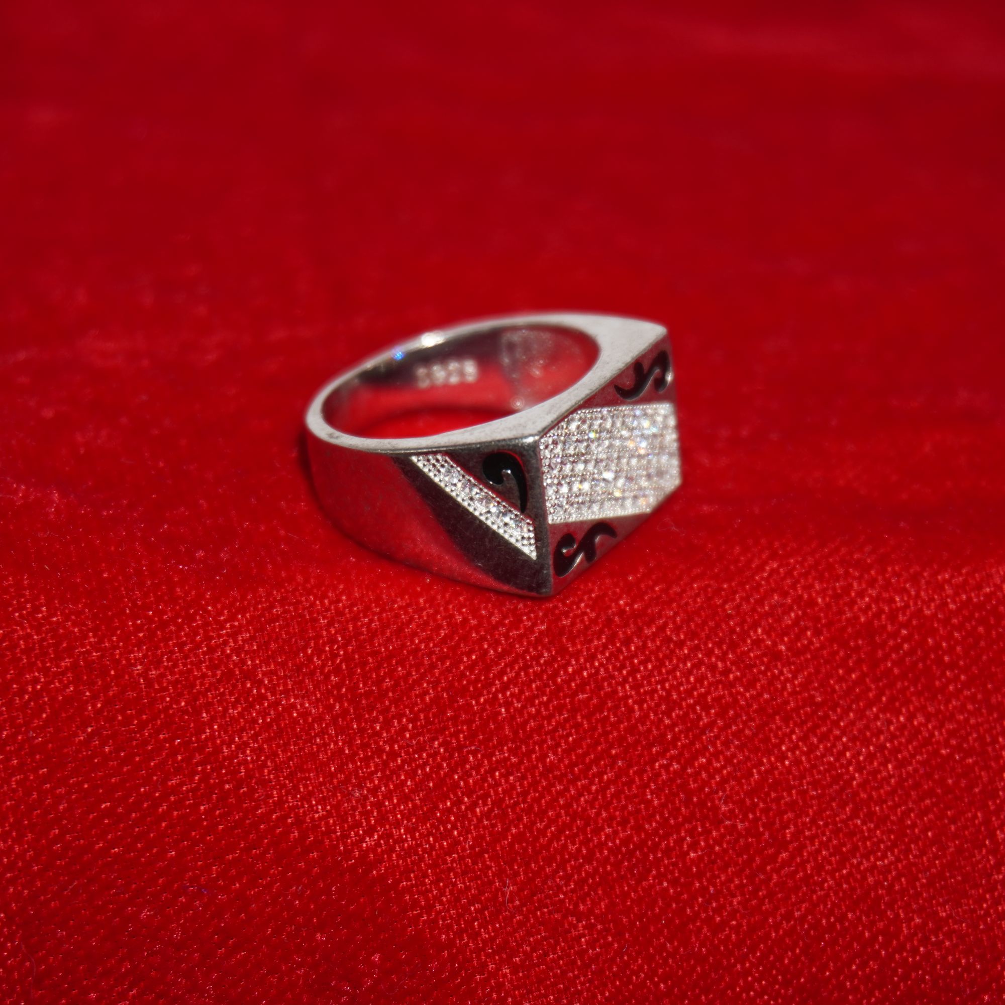 925 Silver Classic Color Stone Ring 712R8 - Image 2