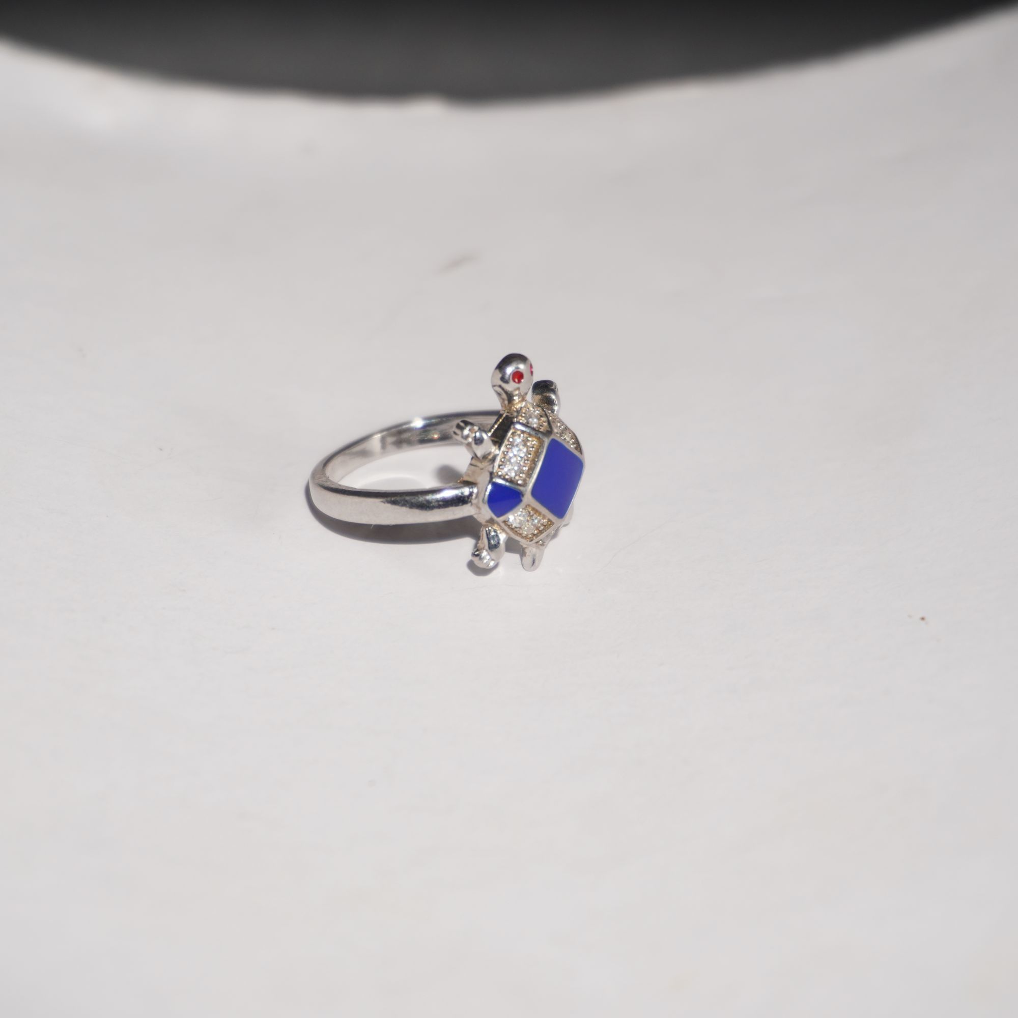 925 Silver Lightweight Color Stone Ring 216R7 - Image 3