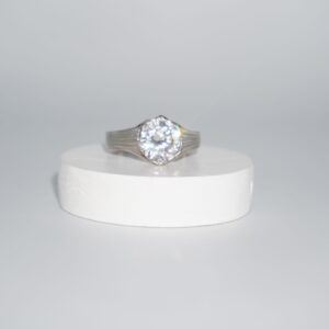 925 Silver Modern Plain Gold Ring 223R62