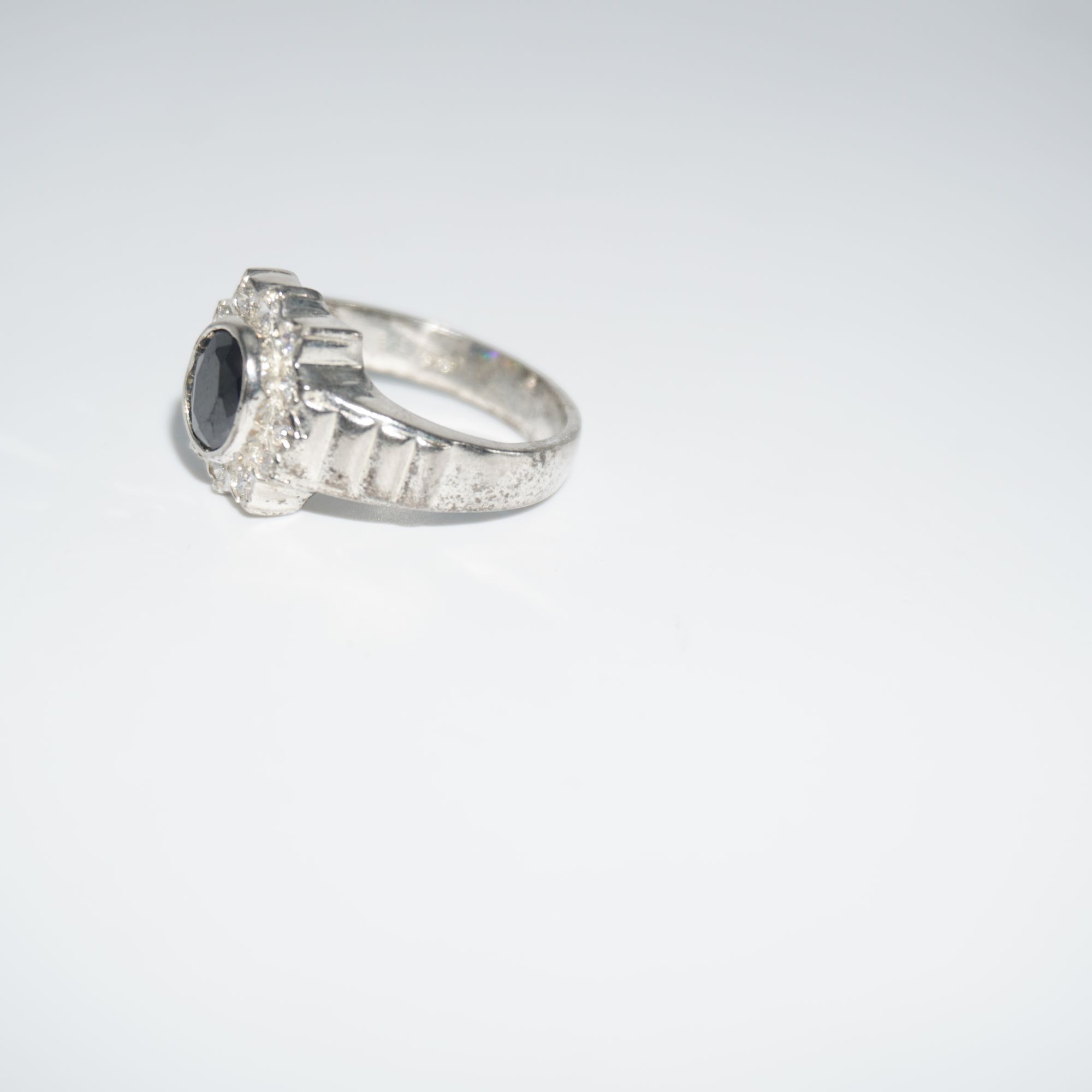 925 Silver Modern Plain Gold Ring 195R365 - Image 3