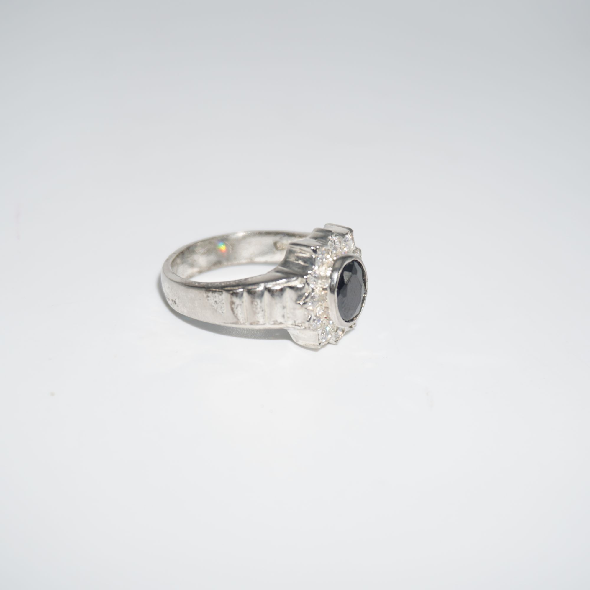 925 Silver Modern Plain Gold Ring 195R365 - Image 2