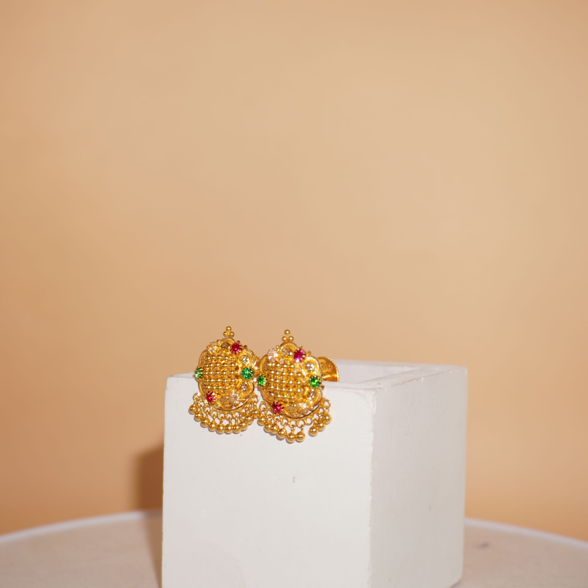 22k Gold Lightweight Plain Earrings 1169R51
