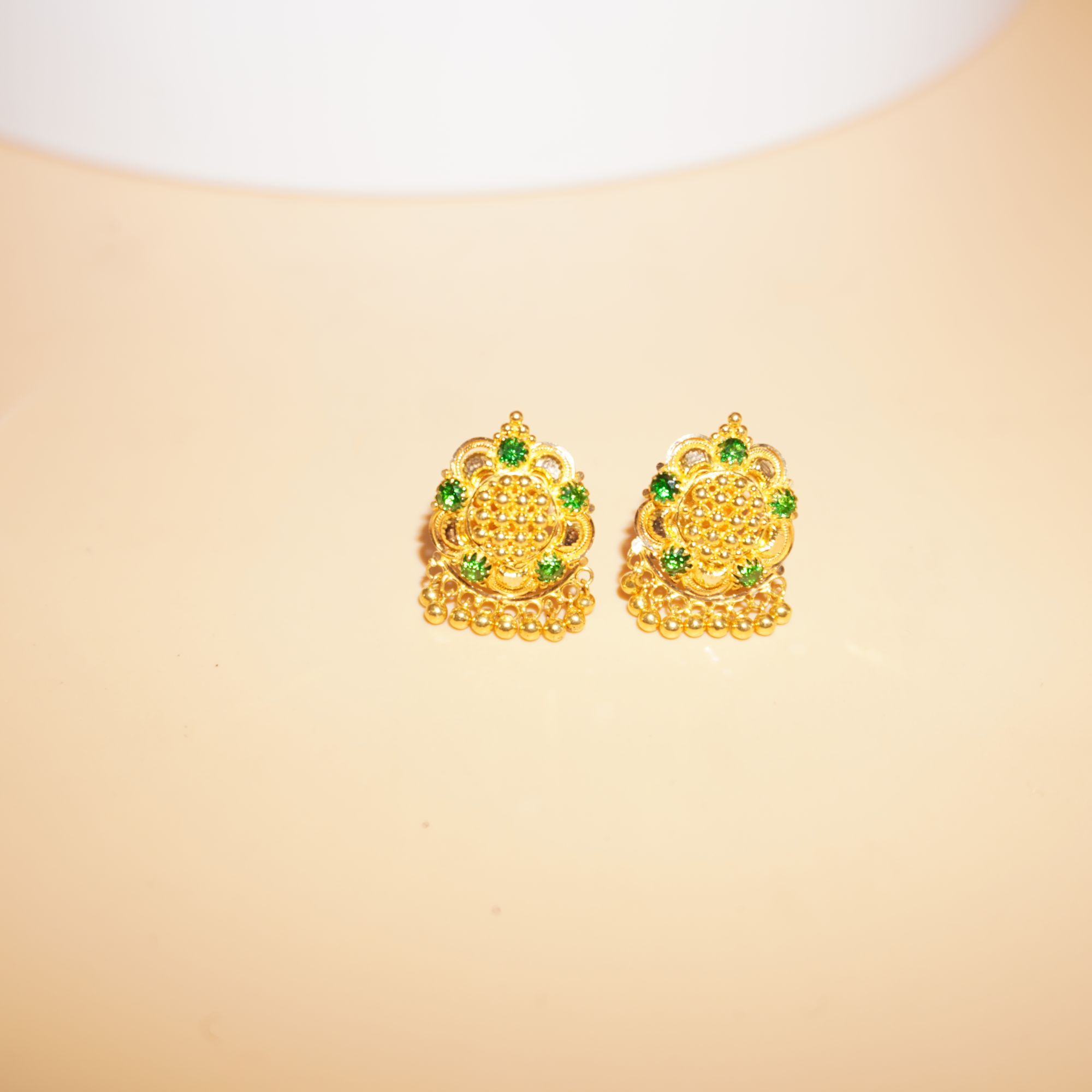 22k Gold Handmade Tops Earrings 697R128