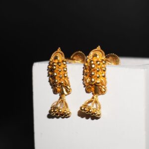 22k Gold Classy Plain Earrings 354R169