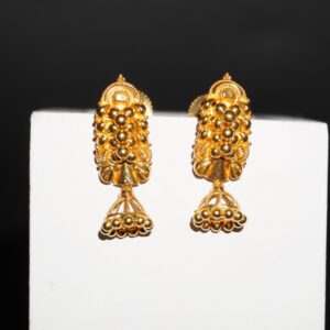 22k Gold Classy Plain Earrings 354R169