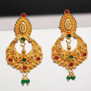 22k Gold Delicate Plain Earrings 37R130