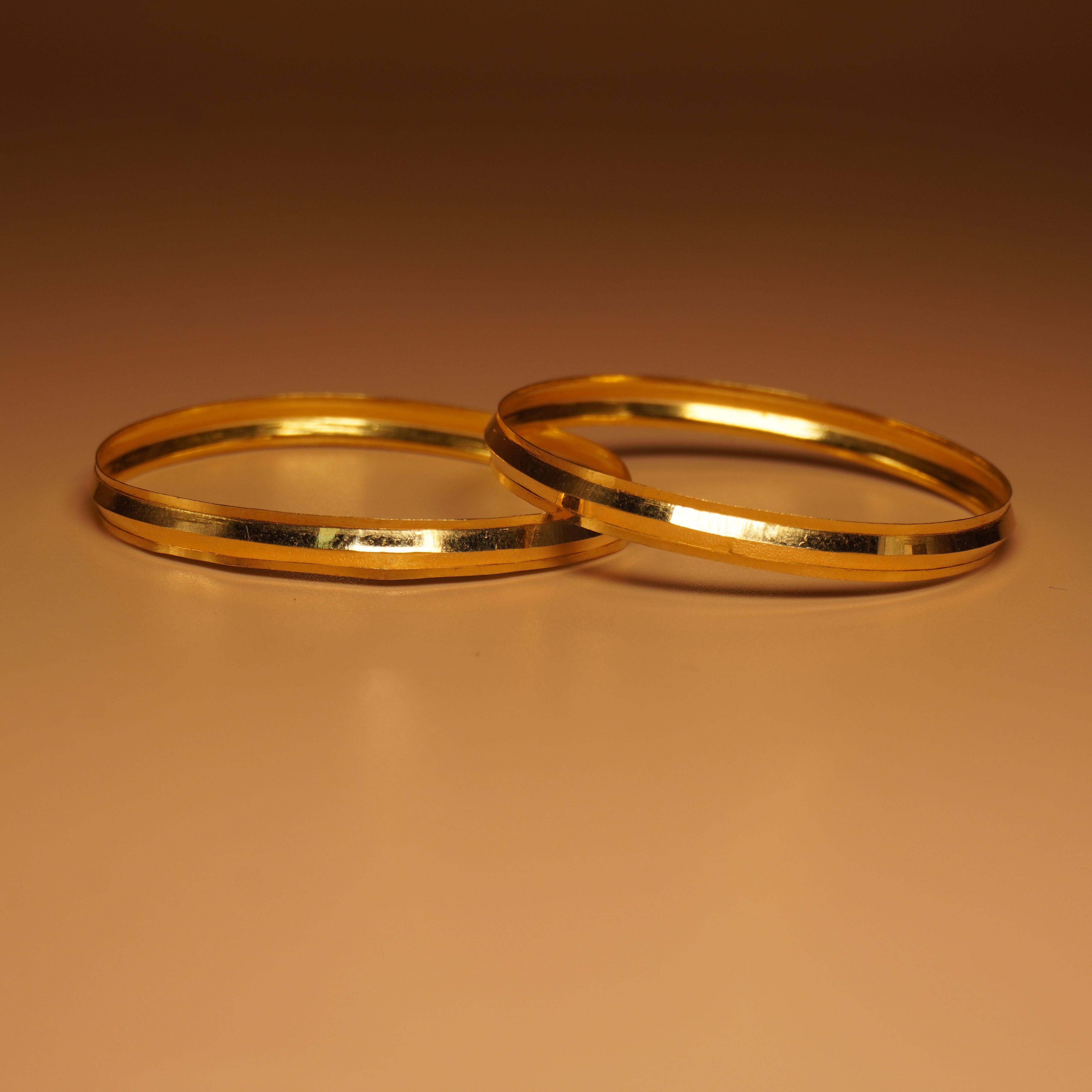22k Gold Modern Plain Bangle 26R12