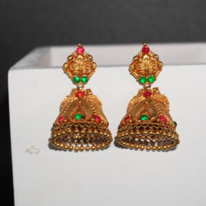 916 Gold Designer Jhumkha Earring