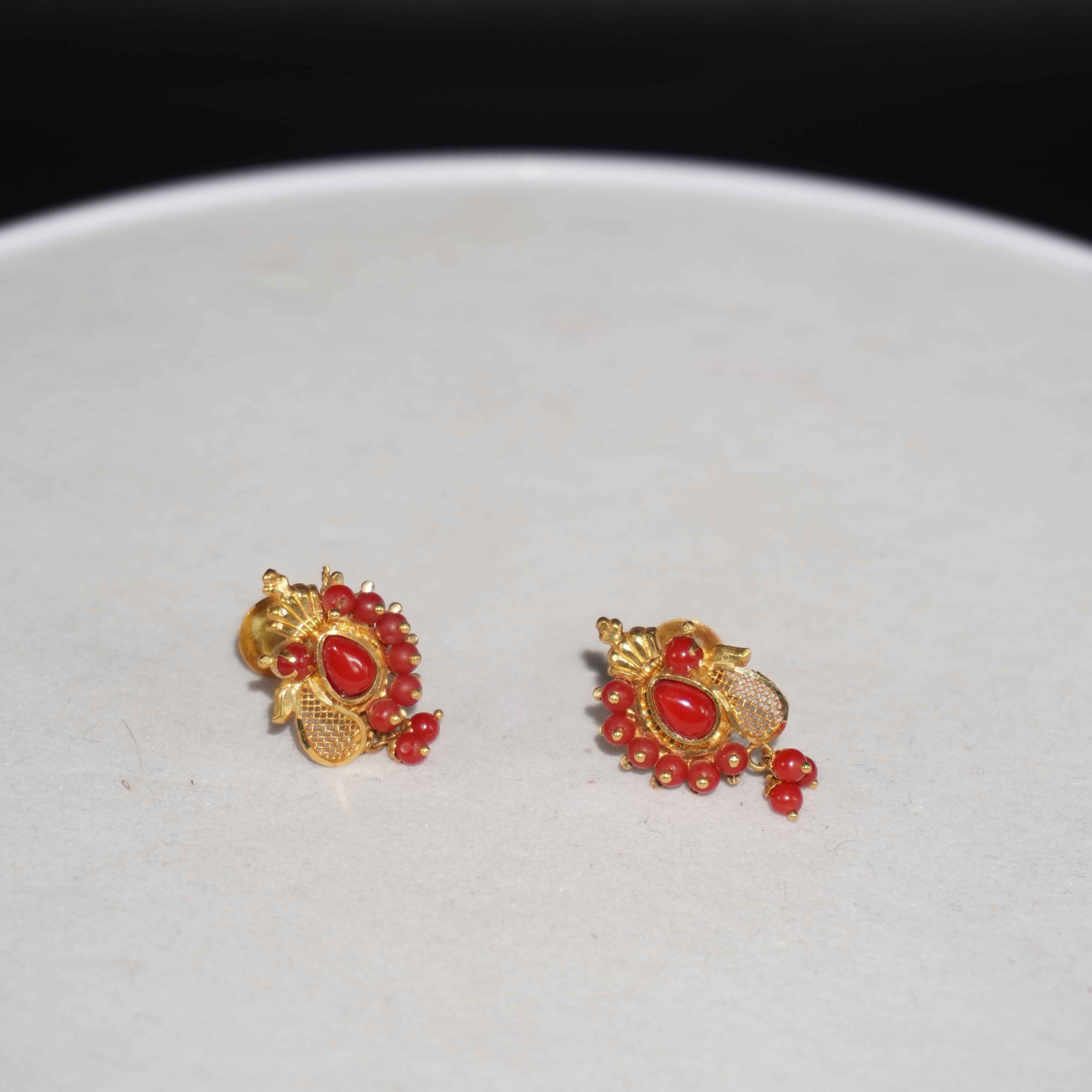 22K Gold Hanging Earrings