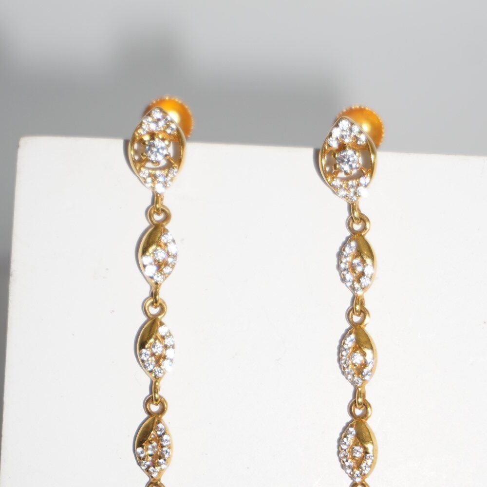 916 Gold Designer Earrings 36R169 - Image 4