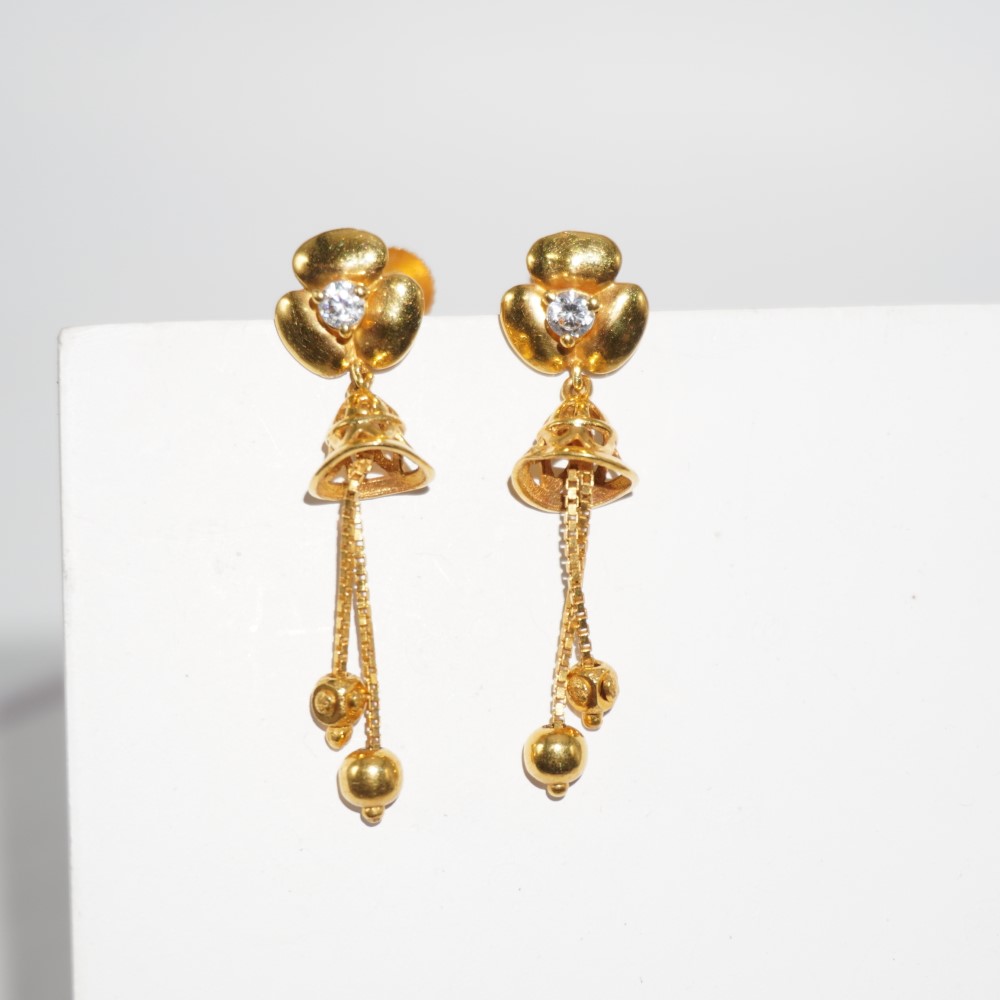 916 Gold Simple Earrings 36R153