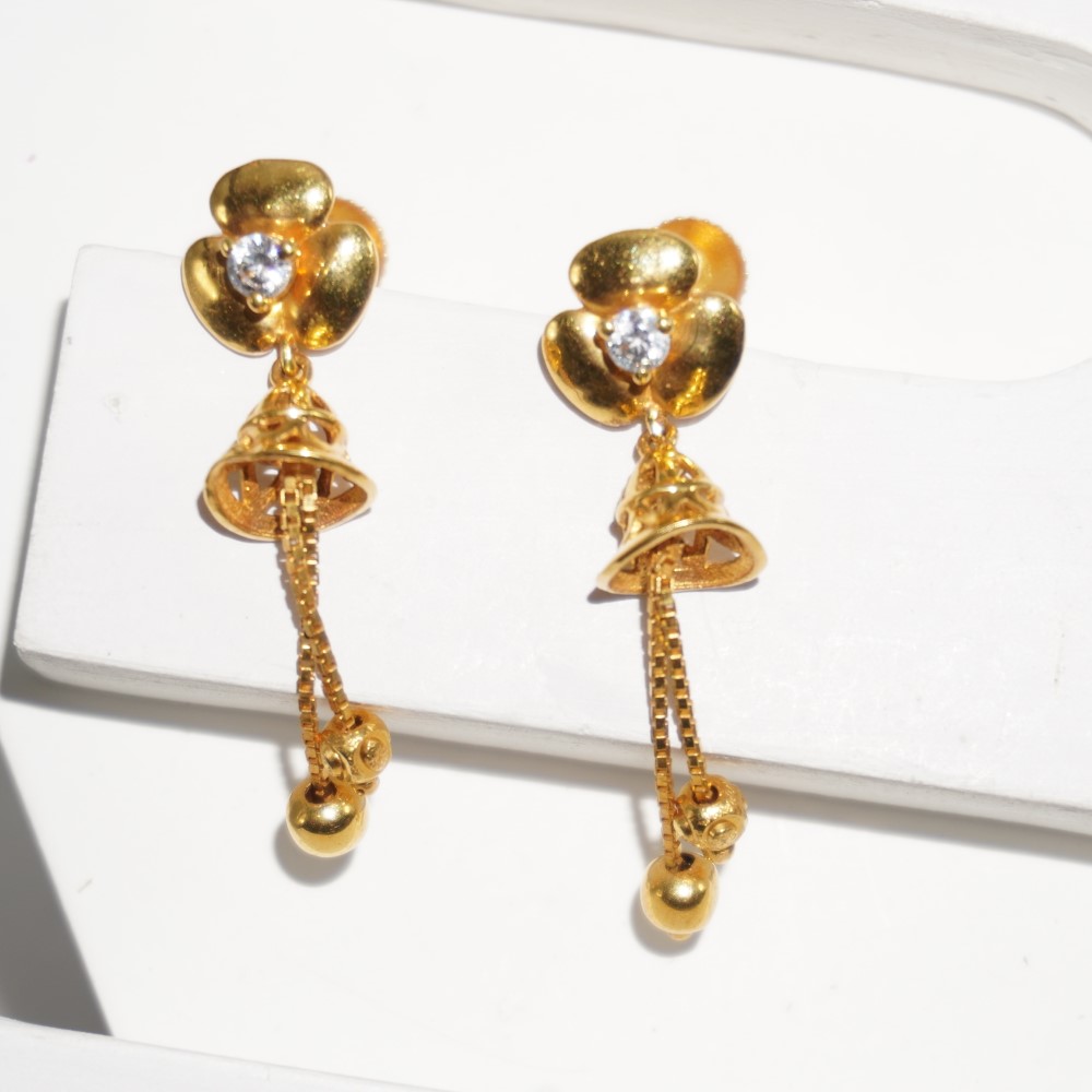 916 Gold Simple Earrings 36R153