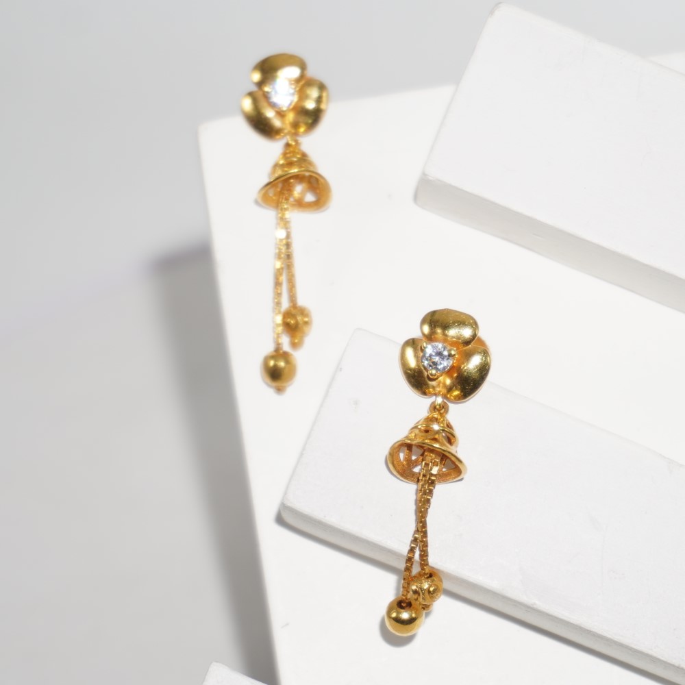 916 Gold Simple Earrings 36R153