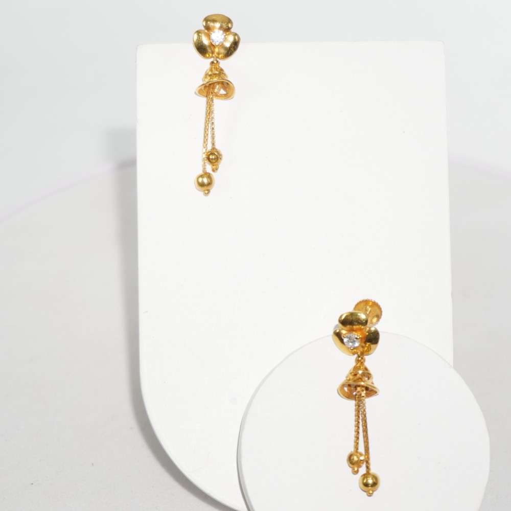 916 Gold Simple Earrings 36R153