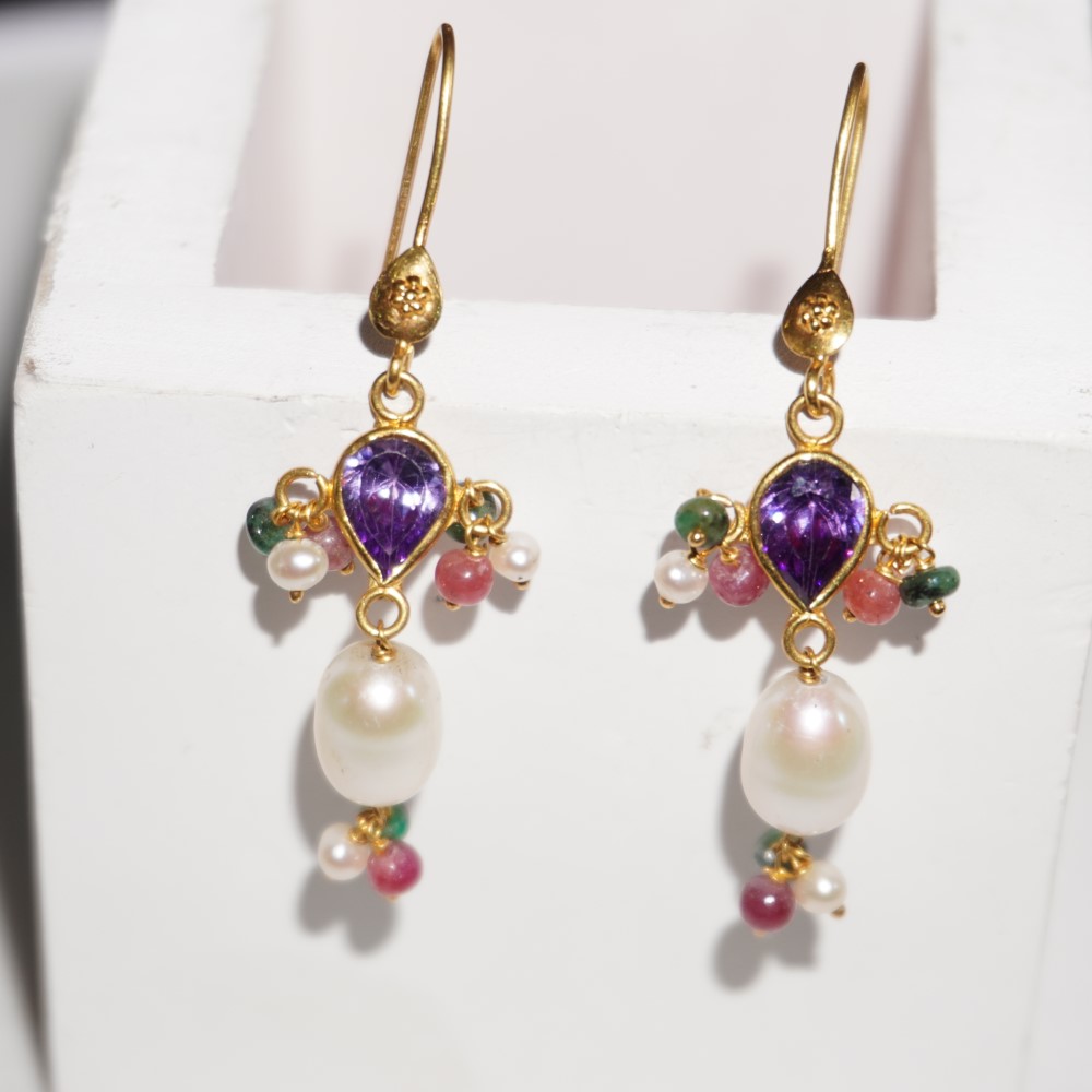 916 Gold Floral Earrings 41R92