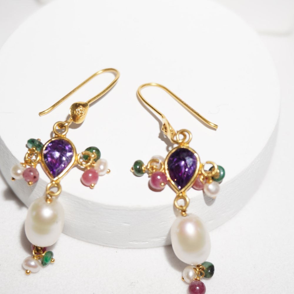 916 Gold Floral Earrings 41R92